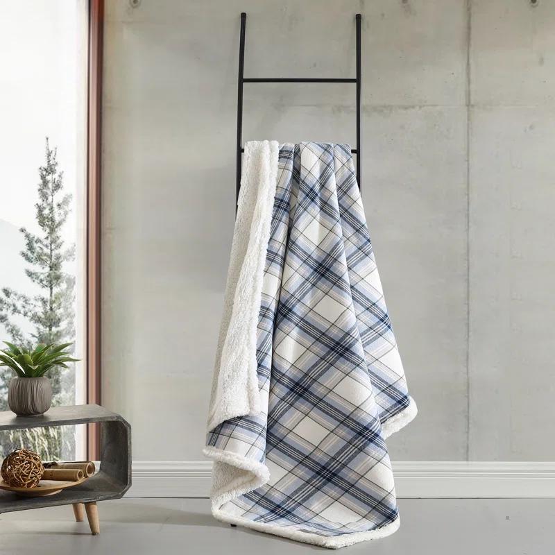 Eddie Bauer Eddie Bauer Printed Flannel/Sherpa Throw Blankets