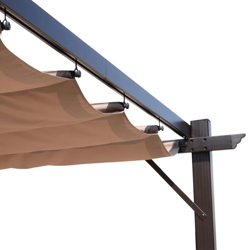 Outsunny Outsunny Pergola with Retractable Shade Canopy, Aluminum