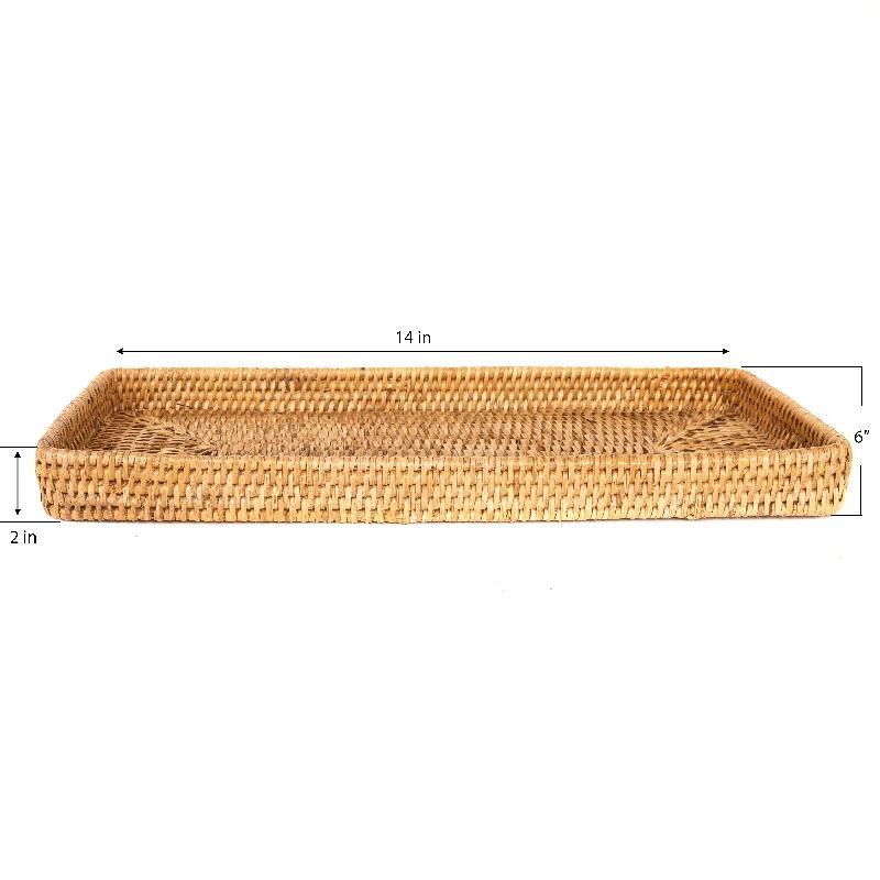 Artifacts Trading Company Artifacts Rattan Rectangular Vanity Tray