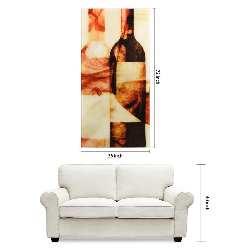 Empire Art Direct "Smokey Wine I A" Frameless Free Floating Reverse Printed Tempered Art Glass Wall Art