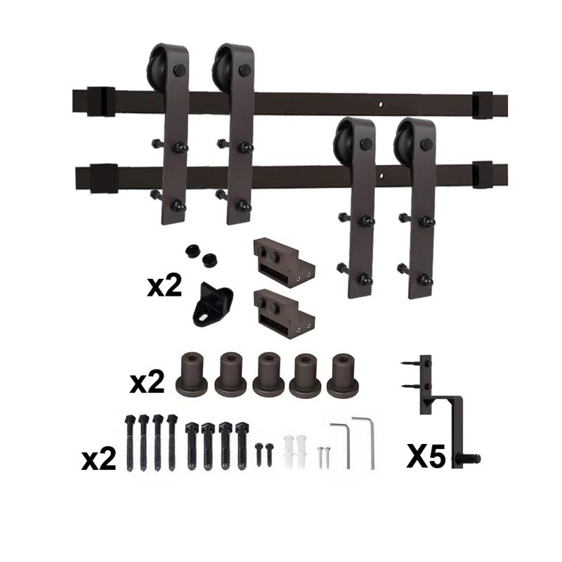 Calhome 84'' Solid Wood Paneled Painted with Installation Hardware Kit Barn Door