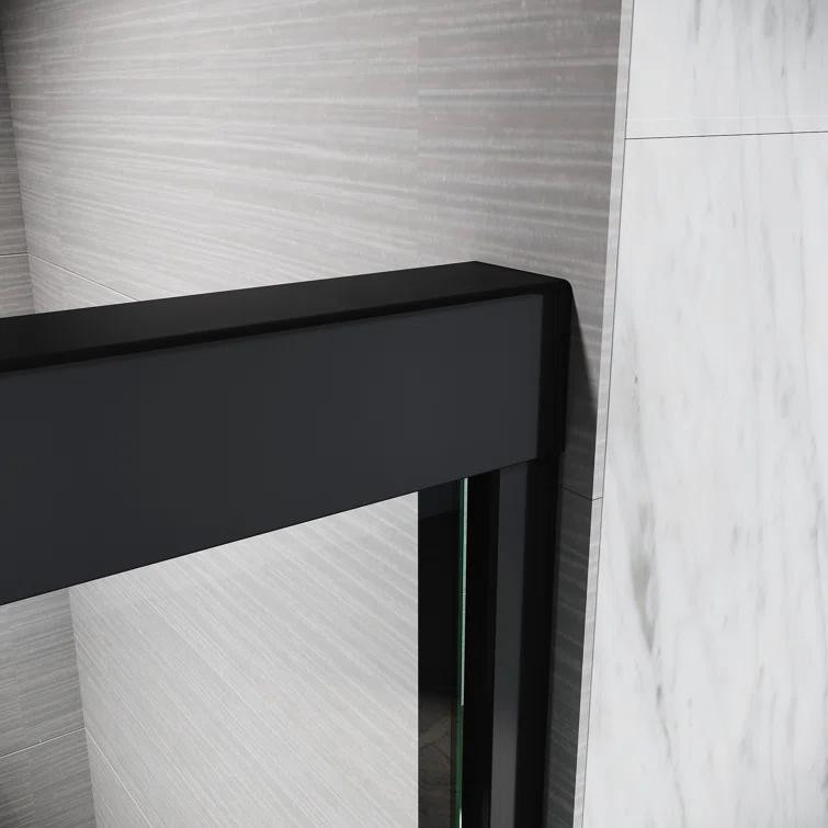 LOONGFIELD Sliding Shower Glass Door 56-60 In. W X 72 In. H, Adjustable Semi Frameless Shower Door, Certified Thick Clear Clear Tempered Glass, 304 Stainless Steel Handles ASTARQ-W2269P144324