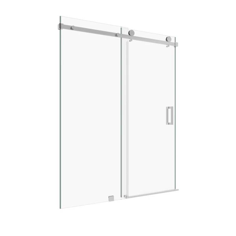 KOBIWORKS Kw03 60 In. W X 76 In. H Single Sliding Frameless Shower Door With 3/8 In. Clear Glass KW036076CH