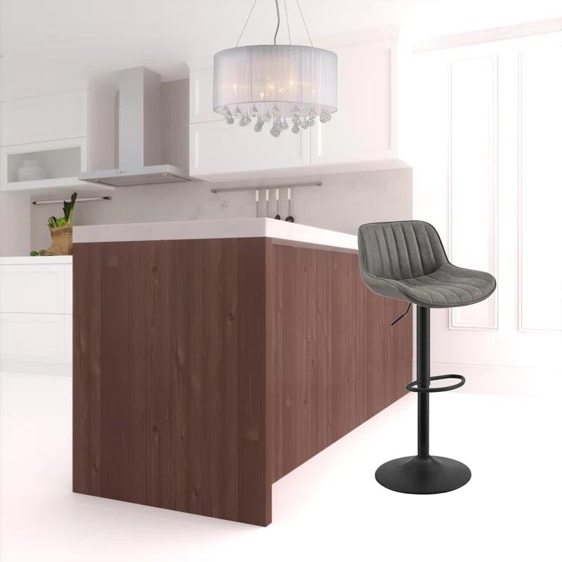 17 Stories Jaiven Swivel Upholstered Adjustable Height Counter Stool with Metal Frame (Set of 2)