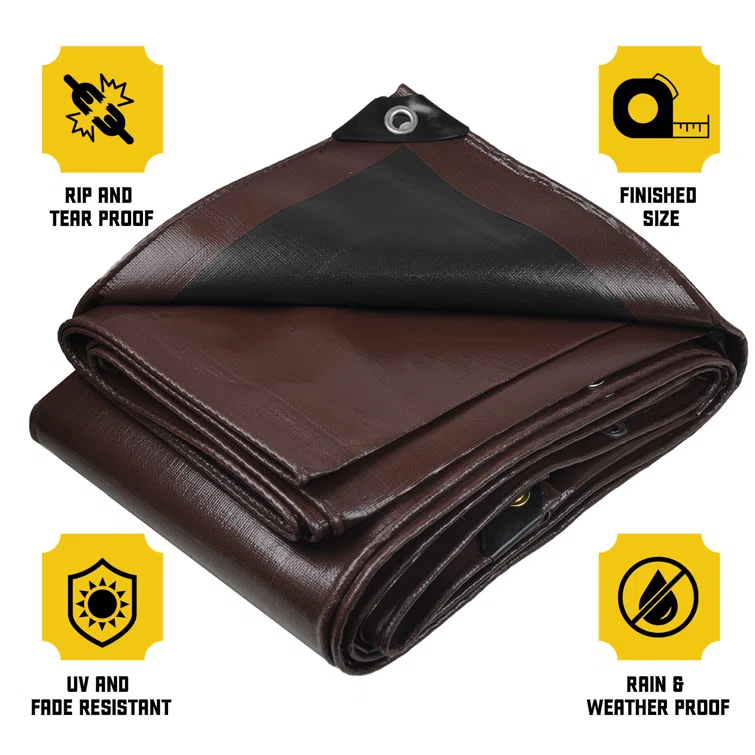 Core Tarps 5 Mil Heavy Duty Polyethylene Tarp, Waterproof, UV Resistant