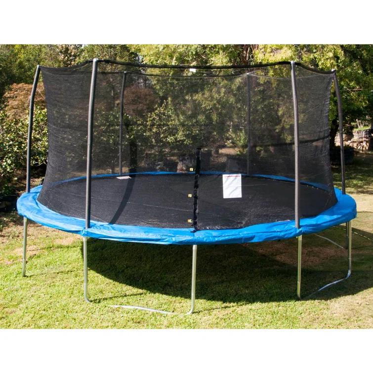 YJ USA 15' Round Backyard Trampoline with Safety Enclosure