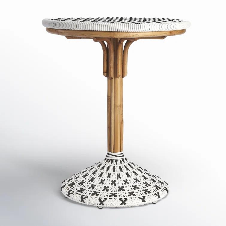 Butler Specialty Tenor Rattan Bistro Table In White And Black