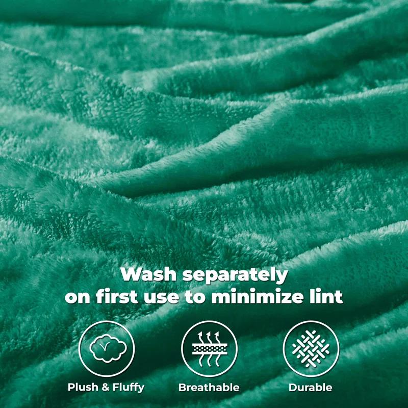 Superior Superior Solid Polyester Reversible All-Season Fleece Throws Blanket