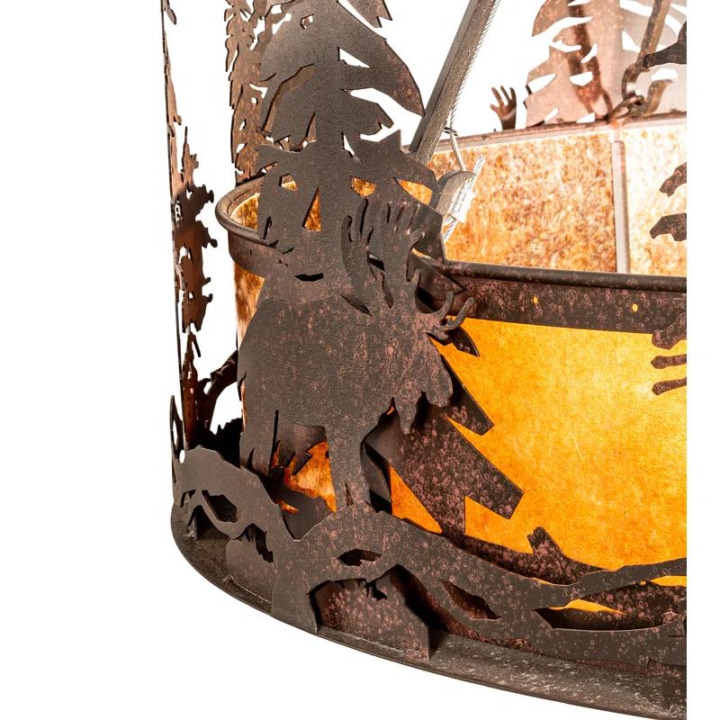 Meyda Lighting Rustic Lodge 6 - Light Rustic Nail Unique/Statement Pendant