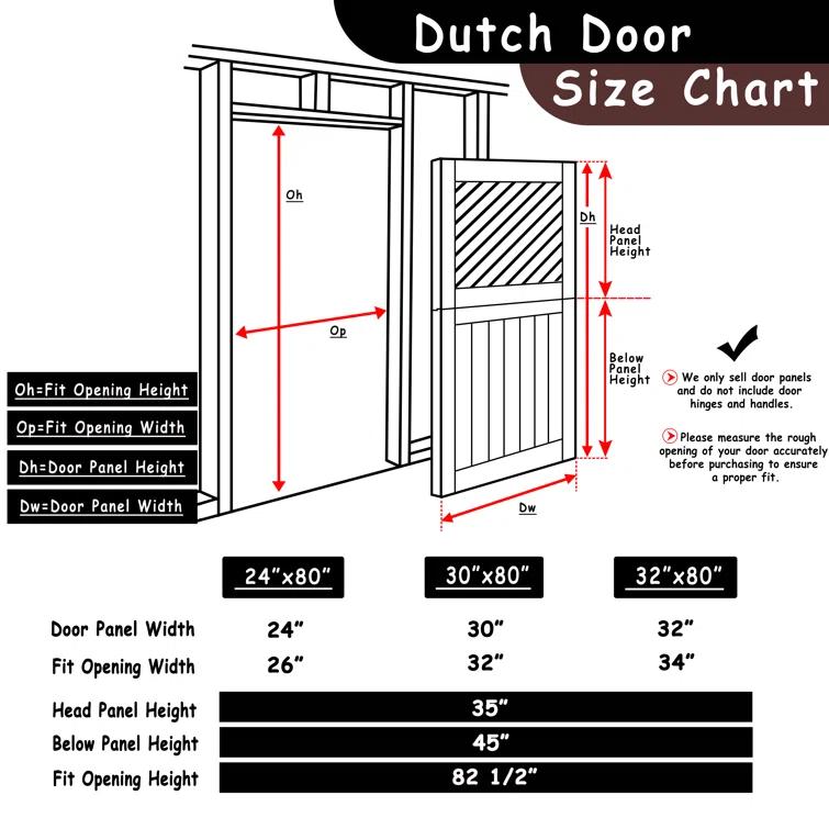 CHIC MODE Interior Dutch Door - Half Frosted Glass Split Door Slab, Modern Style Farmhouse Closet Door, Natural Pine Wood(Not Include Door Hinges)