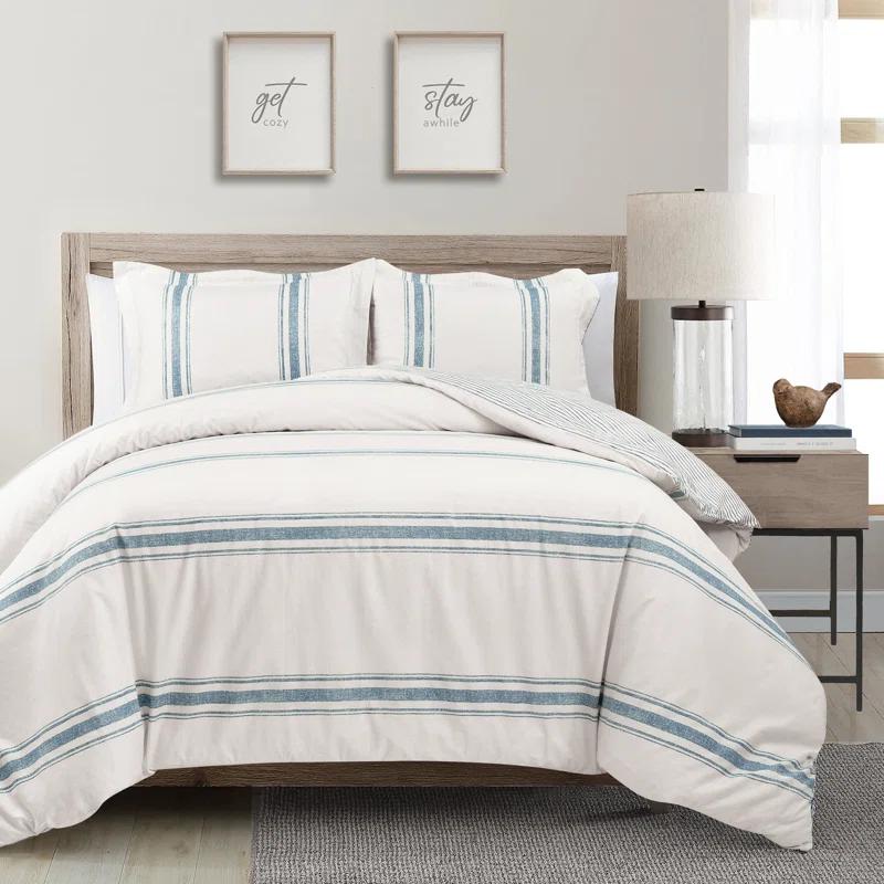 Farmhouse Standard Cotton Reversible Comforter Set