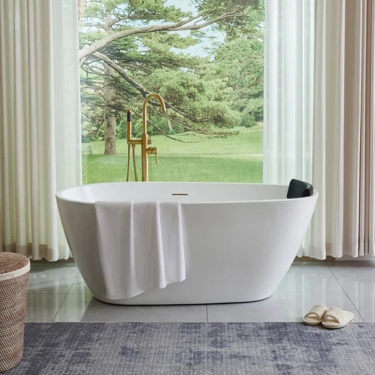 Vanity Art Freestanding Soaking Acrylic Bathtub VA6515-S-IO