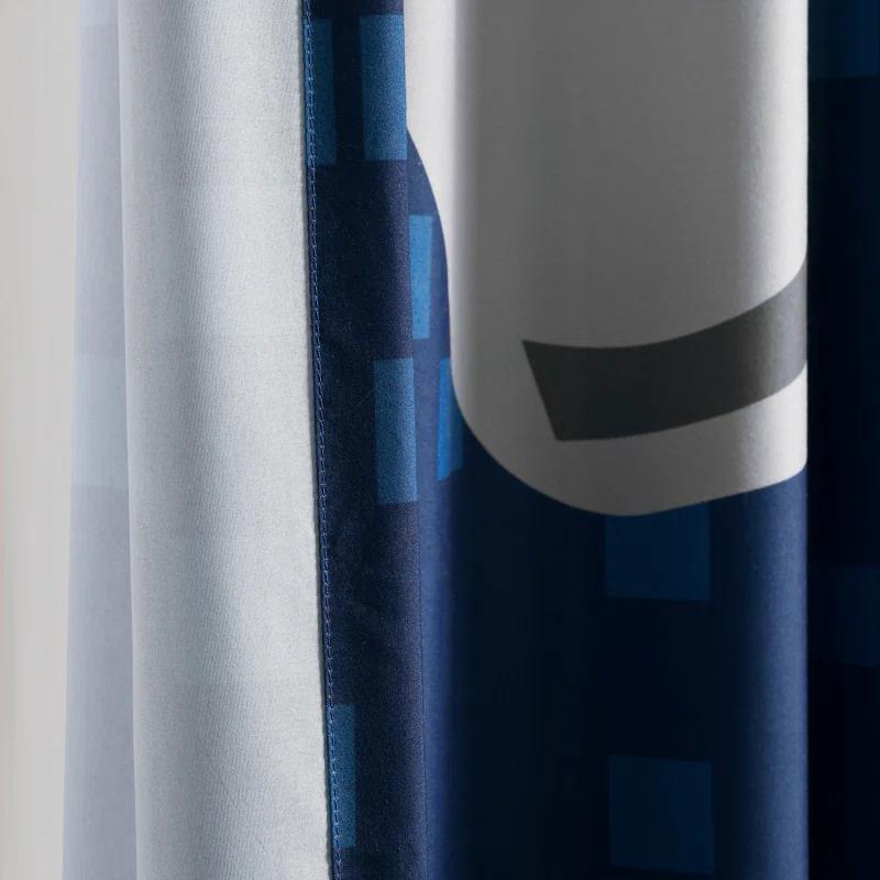 Lush Decor Video Games Window Curtain Panels Navy/Multi 52X84 Set (Set of 2)