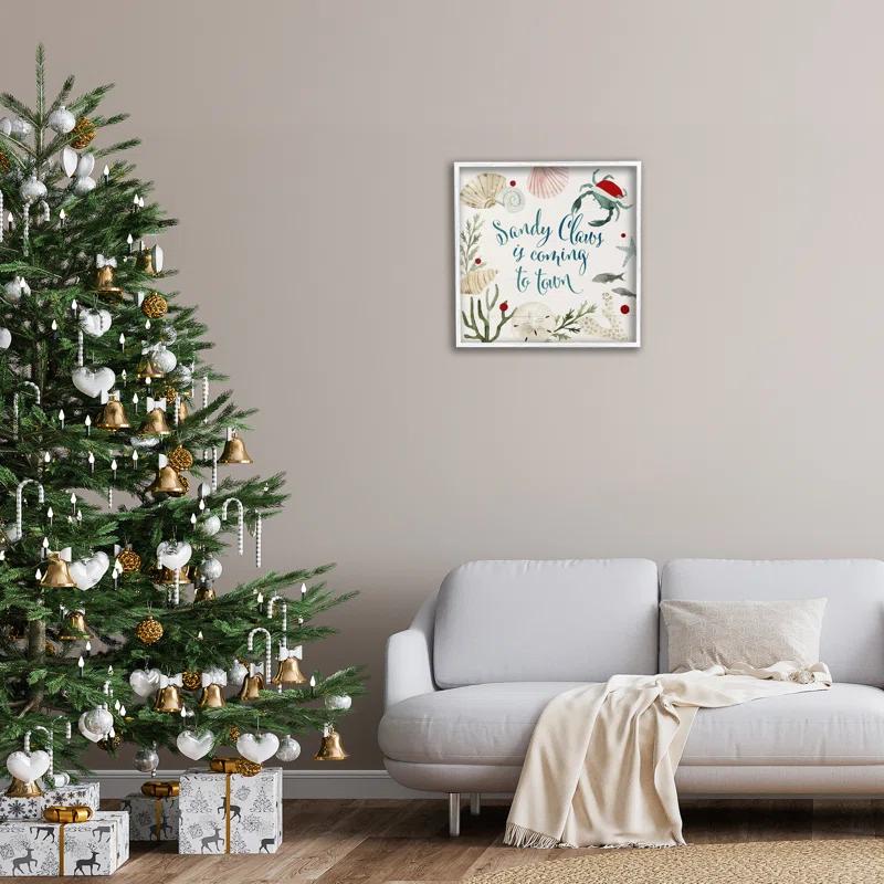 Stupell Industries Santa Claus Nautical Beach Holiday Sandy Christmas by Victoria Barnes - Graphic Art Print