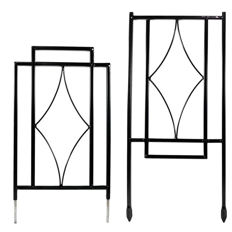 SunnyDaze Decor Contemporary 8" x 30" Black Steel Garden Trellis for Climbing Plants