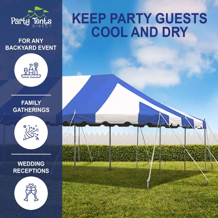 Party Tents Direct 20' x 20' Weekender Pole Party Tent with Sidewalls, Red