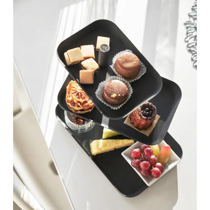 Tower Yamazaki Home 3-Tier Serving Stand, Appetizer Tray Organizer For Party Or Kitchen, Steel