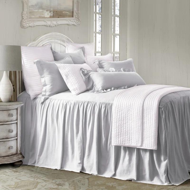 HiEnd Accents Luna Washed Linen Romantic Classic Chic Casual Modern Rustic Farmhouse Bedspread Set