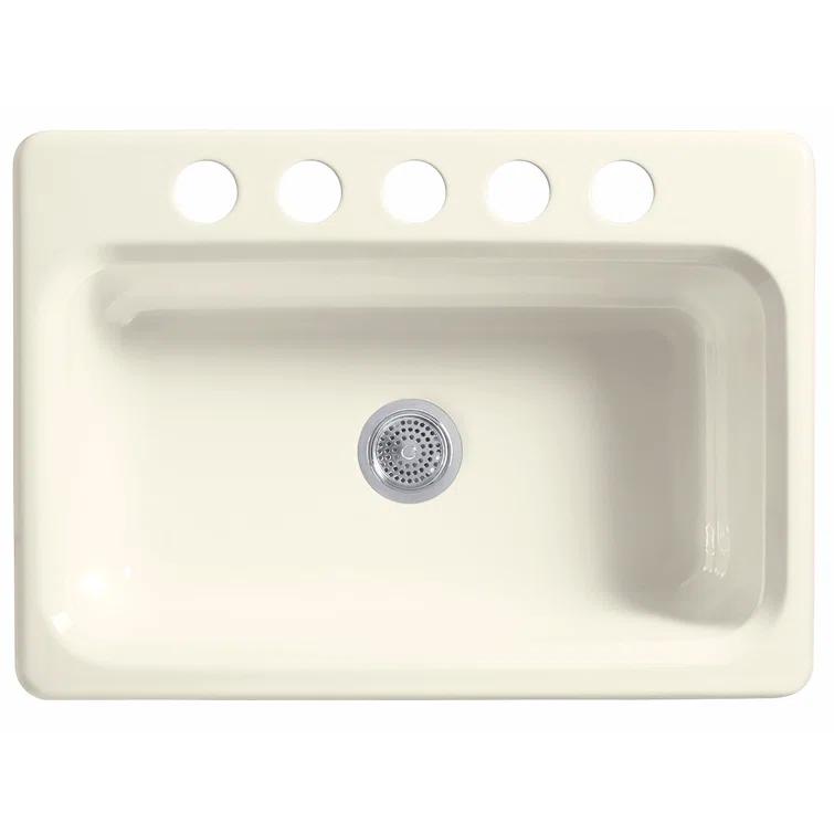 Kohler Bakersfield™ 31" L x 22" W Undermount Kitchen Sink K-5832-5U-96