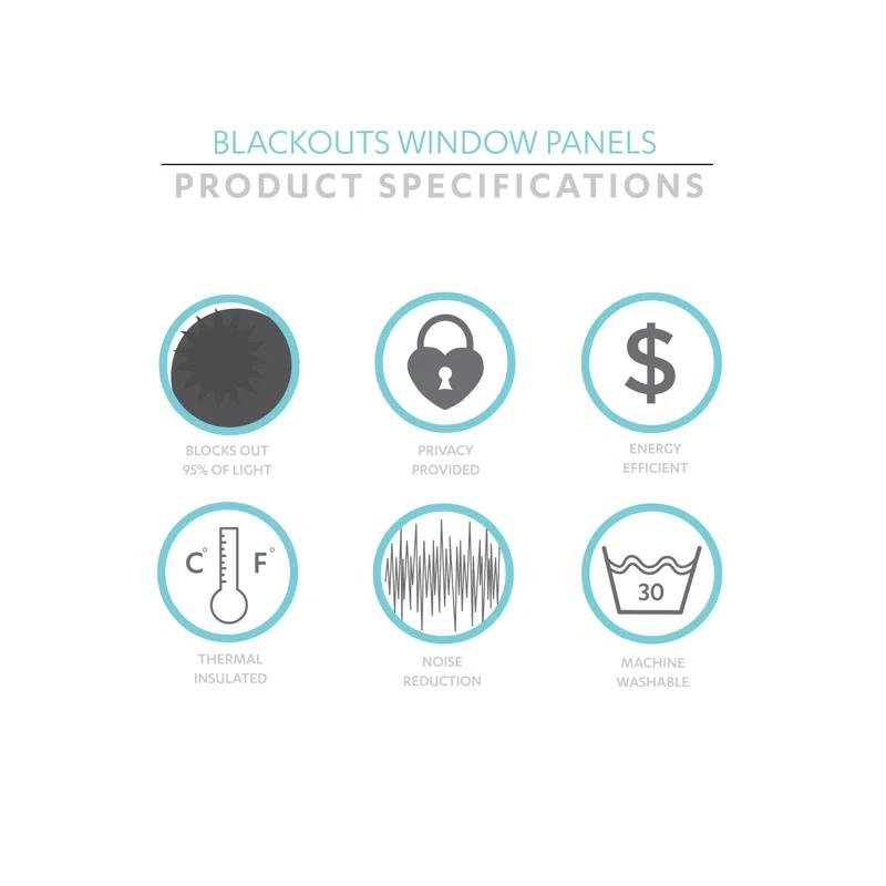 Lush Decor Polyester Blackout Curtain Pair (Set of 2)