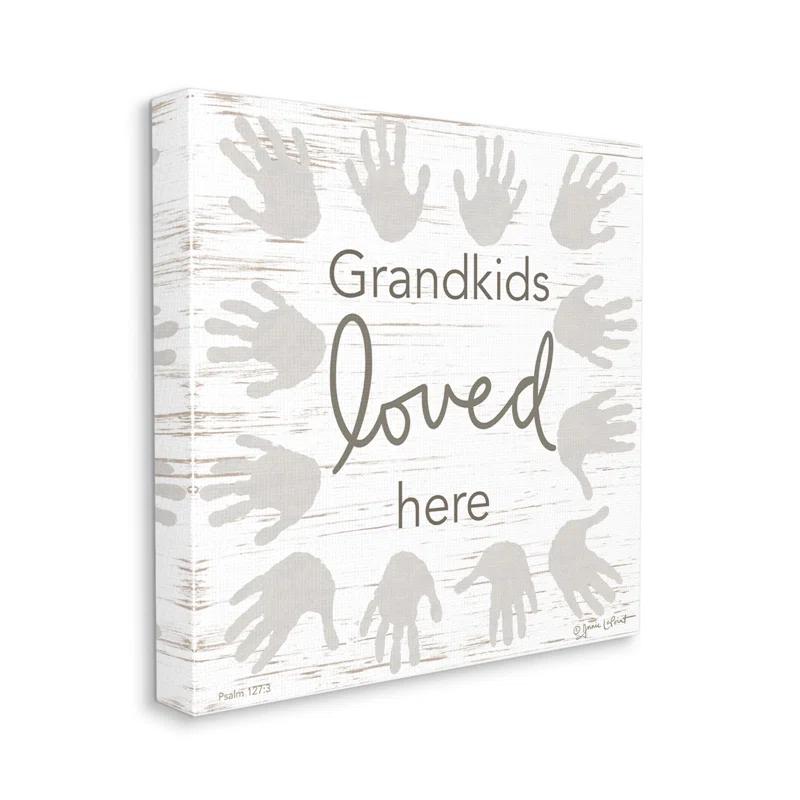 Stupell Industries " Grandkids Loved Here Fun Family Grandparents Handprints " by Annie LaPoint