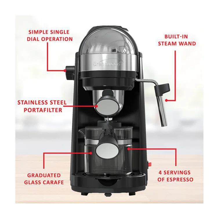 Brentwood BTWGA135BK Brentwood 800-Watt 20-Oz. Espresso & Cappuccino Maker