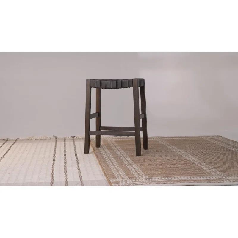 Maven Lane Maven Lane Emerson Kitchen Stool with Vegan Leather Upholstery