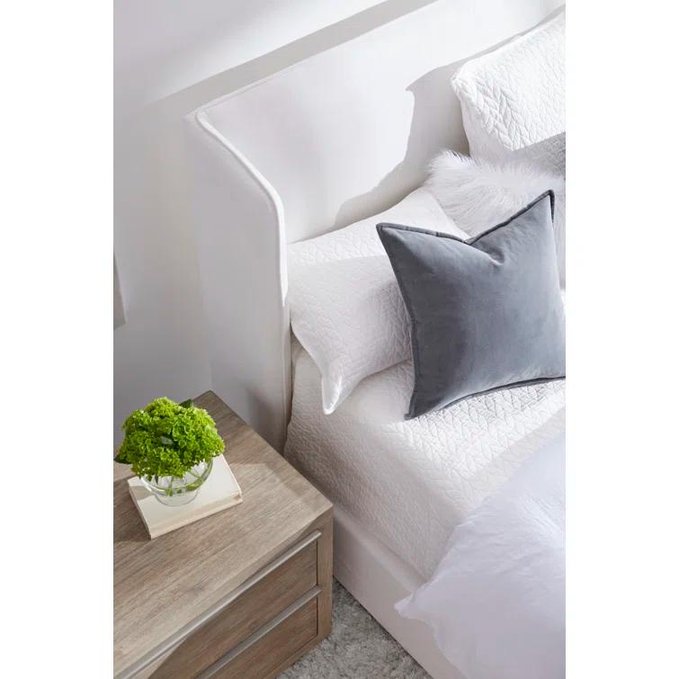 Benjara Upholstered Wingback Bed