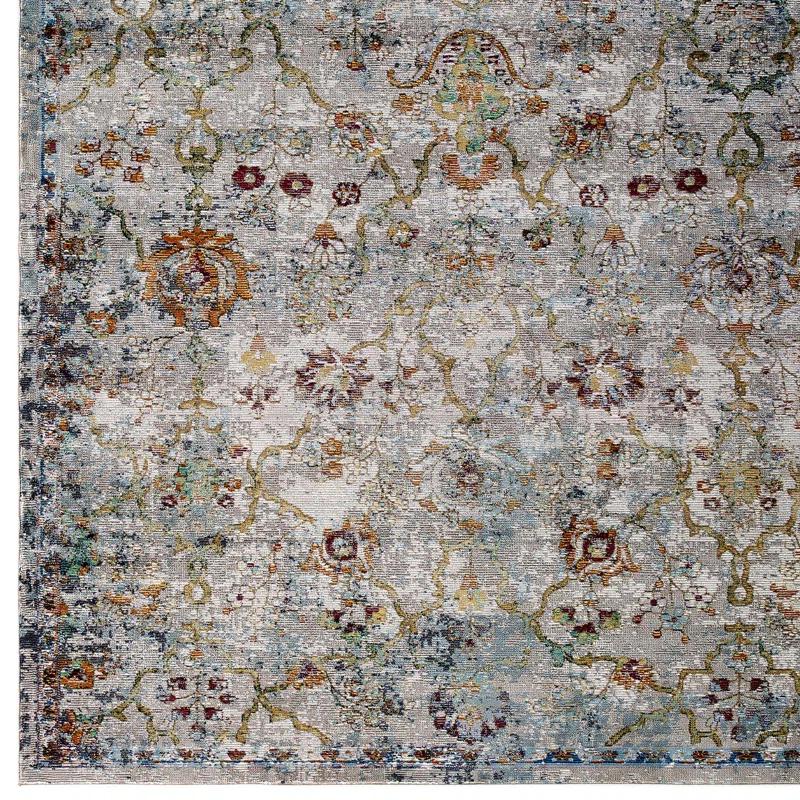 Modway Modway Porch & Den Fauntleroy Distressed Vintage Floral Lattice Area Rug