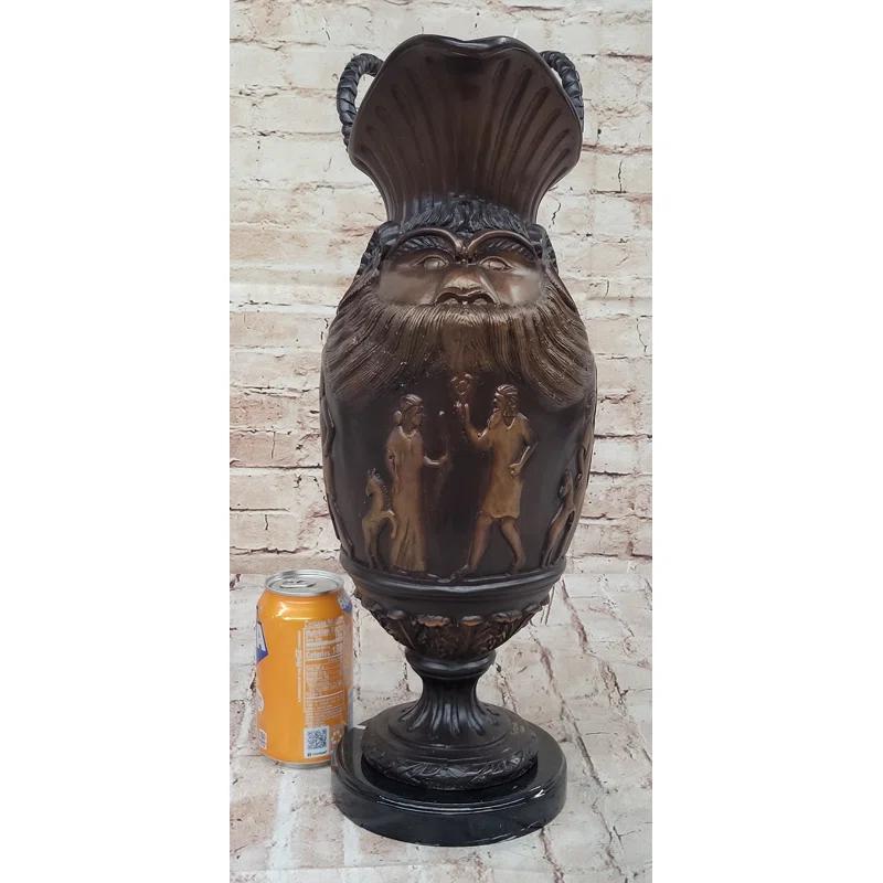 Bungalow Rose Winshell Hot Cast Bronze Ancient Cultural Middle Eastern Decorative Urn Sculpture Signed Art