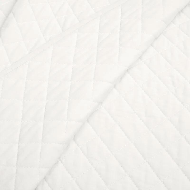 Lush Decor Ava Diamond Oversized Cotton Quilt White 3Pc Set Cal King
