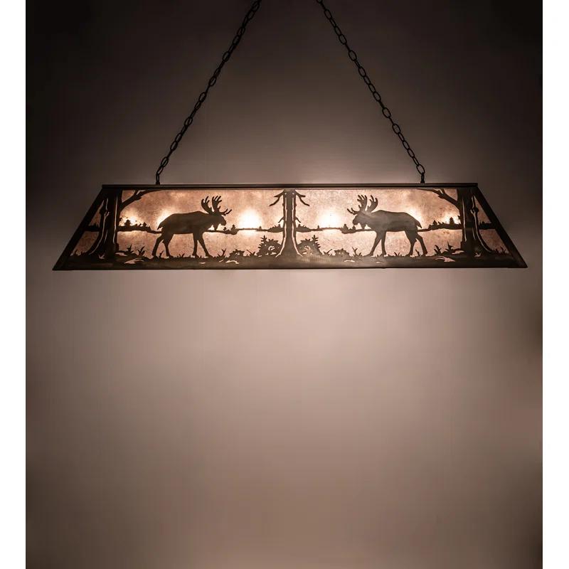 Meyda Lighting Rustic Lodge 9 - Light Antique Copper Pool Table Lights Pendant