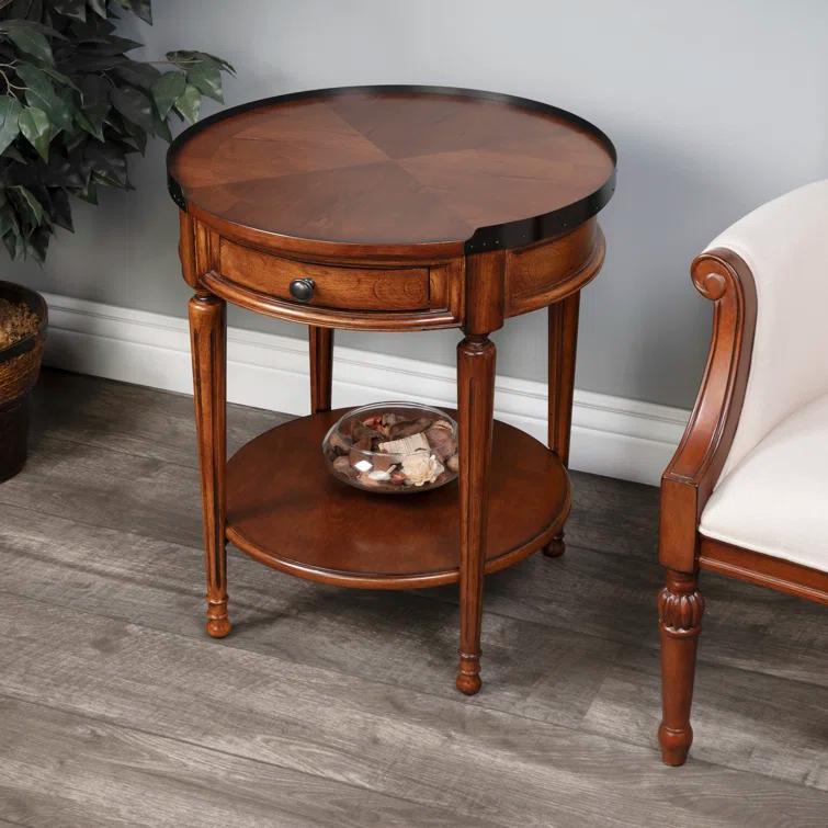 Butler Specialty Transitional Round Accent Table In Plantation Cherry