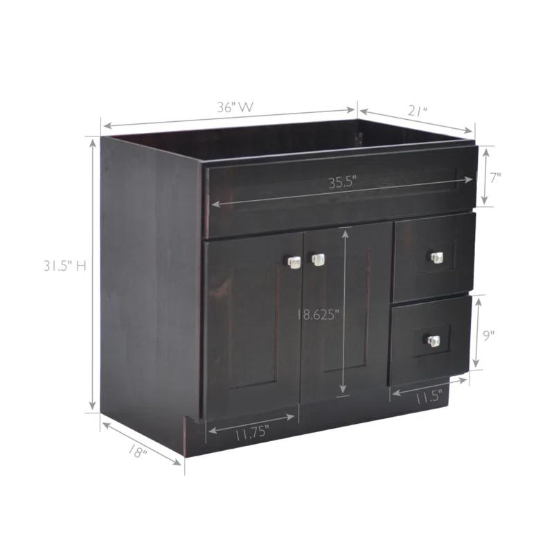 Design House Brookings 36 Inch Bathroom Vanity, Ready to Assemble, Solid Wood, Sherwin Williams – Design House, 587097