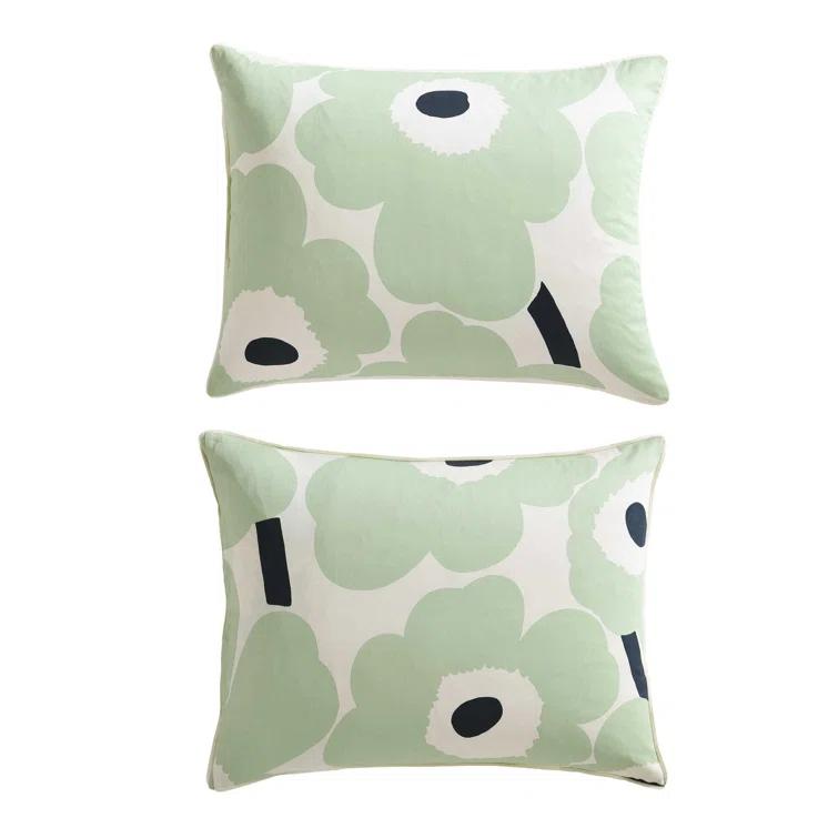 Unikko Green/White Organic Cotton Duvet Cover Set