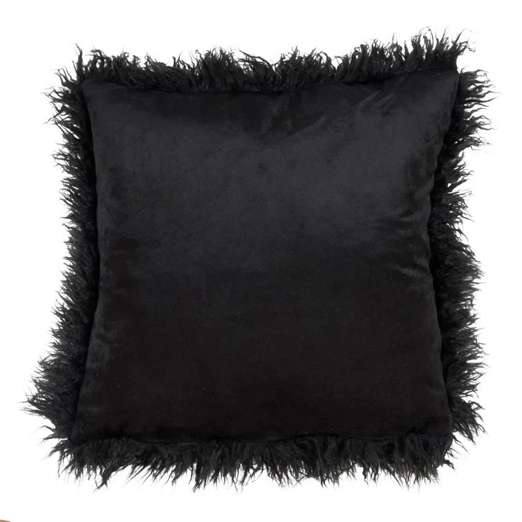 Saro Faux Mongolian Collection Throw Pillow