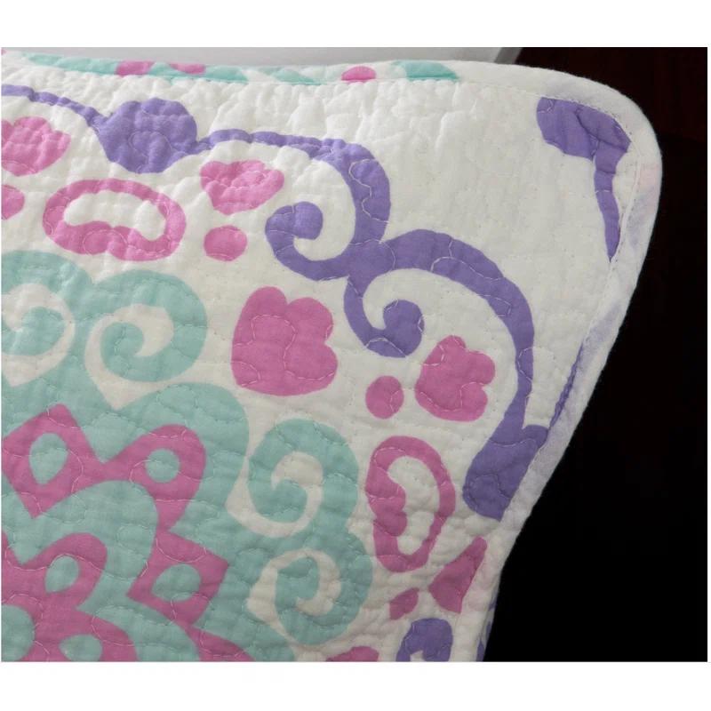 ALEX + BELLA Vivian Purple reversible Cotton Quilt Set