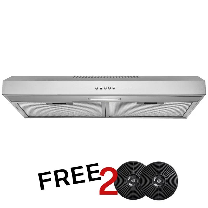 24" Convertible Under Cabinet Range Hood in Stainless Steel with Carbon Filters