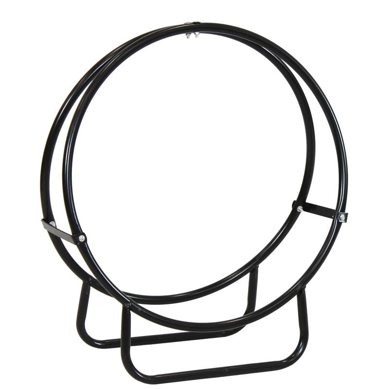 SunnyDaze Decor Indoor or Outdoor Tubular Steel Hoop Firewood Log Holder