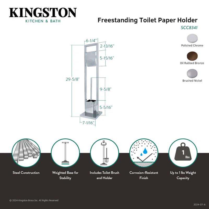 Kingston Brass SCC8341 Kingston Brass Edenscape Freestanding Toilet Paper Holder with Brush and Holder