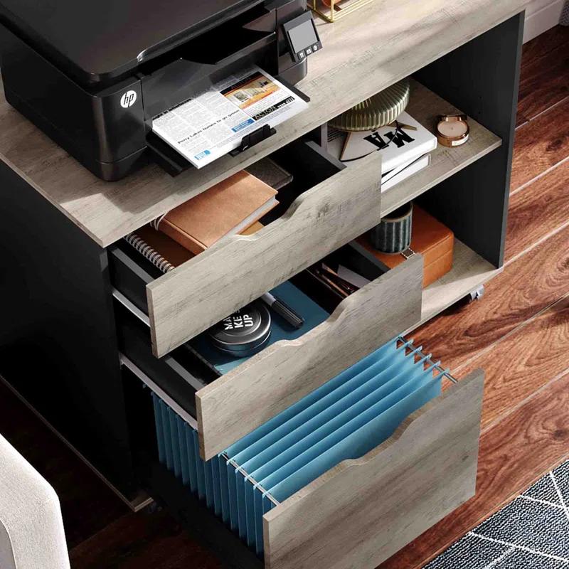 MOHAAB 24.7" H x 31.3" W Printer Stand with Wheels