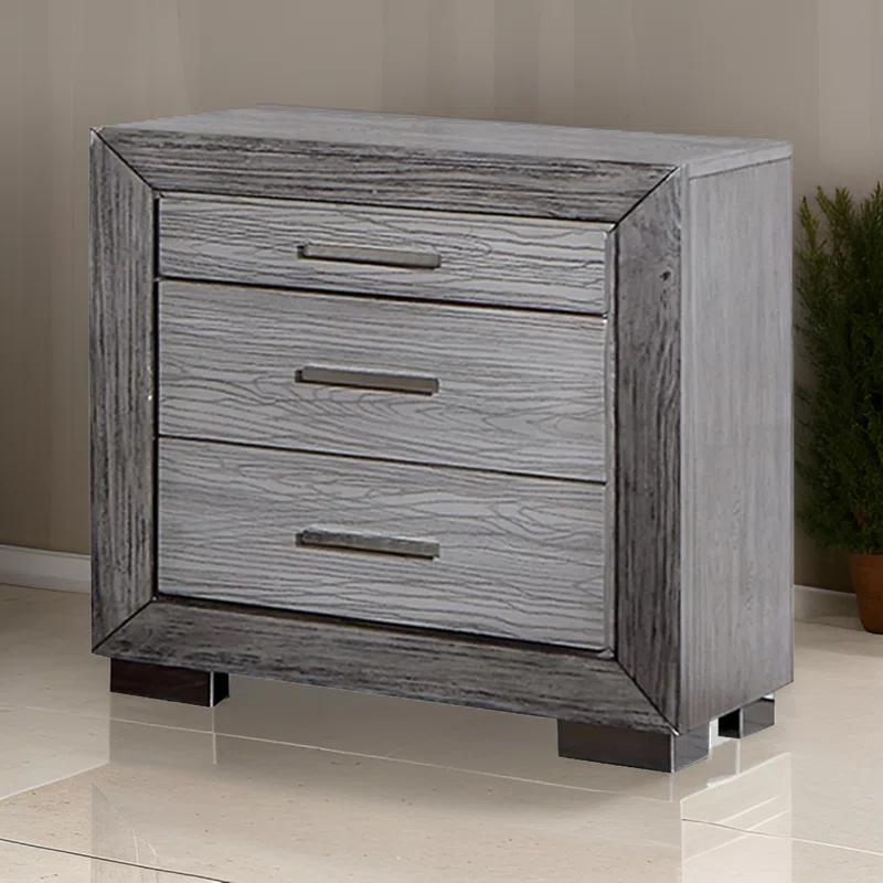 Benjara Reno 26'' W Solid Wood Nightstand