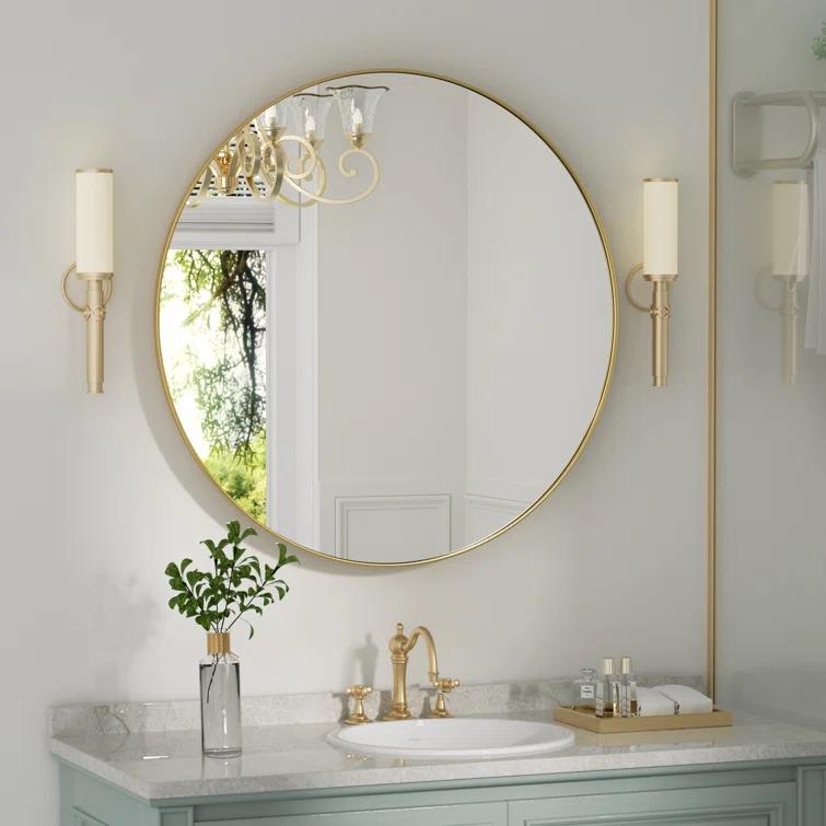 Mercer41 Alauni Round Bathroom Vanity Mirror Wall Mounted Bathroom Circle Mirrors for over sink,Home Decor