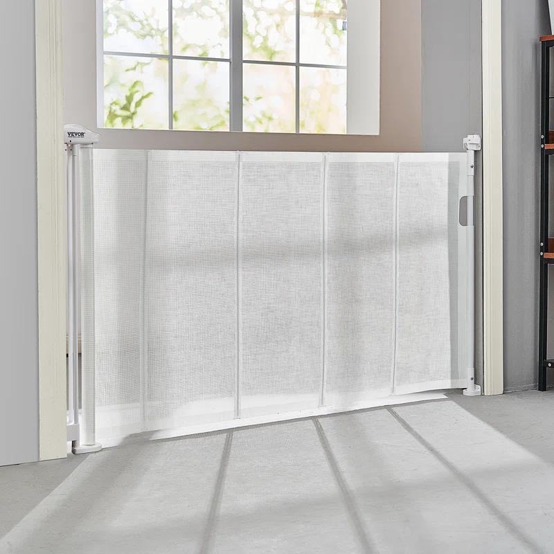 VEVOR VEVOR Retractable Gate Black Plastic Wall Mounted Pet Gate