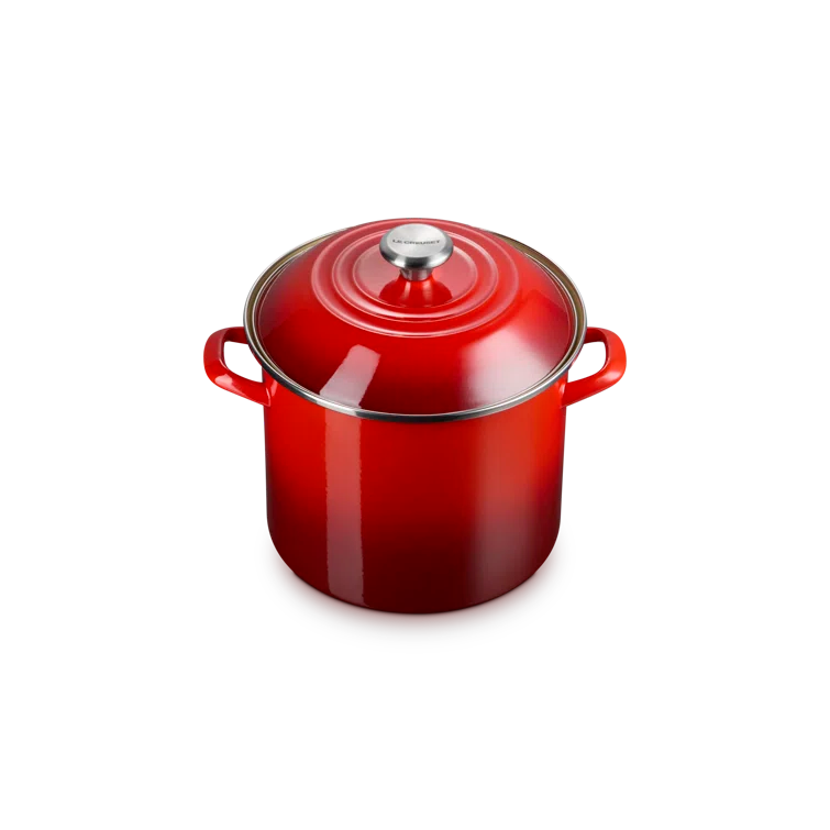 Le Creuset ® 16-Qt. Cerise Enameled Stockpot with Stainless Steel Knob