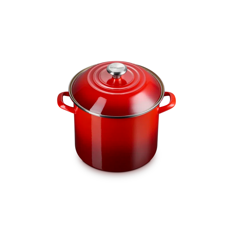 Le Creuset ® 16-Qt. Cerise Enameled Stockpot with Stainless Steel Knob