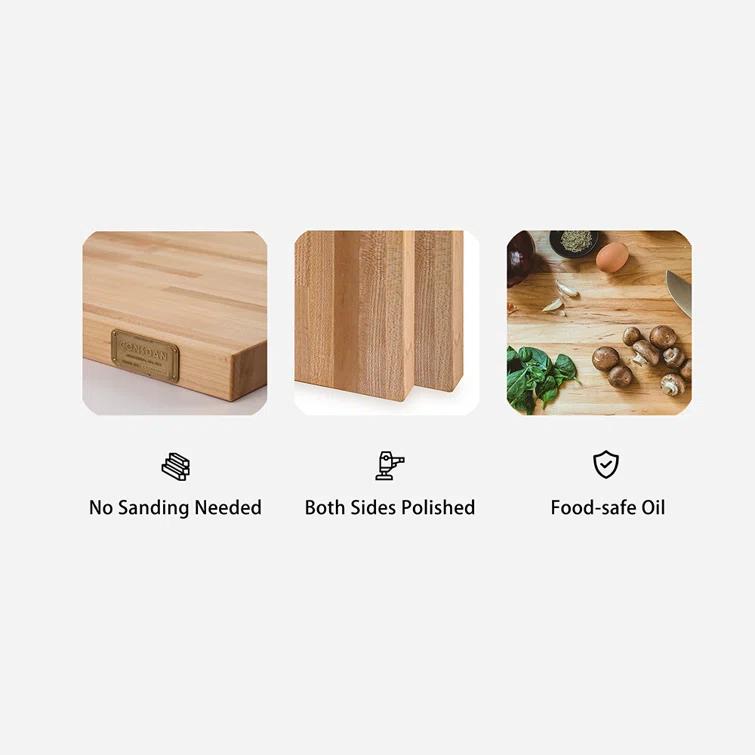 CONSDAN 25'' W Solid Wood Rectangular Square Edge Table Top