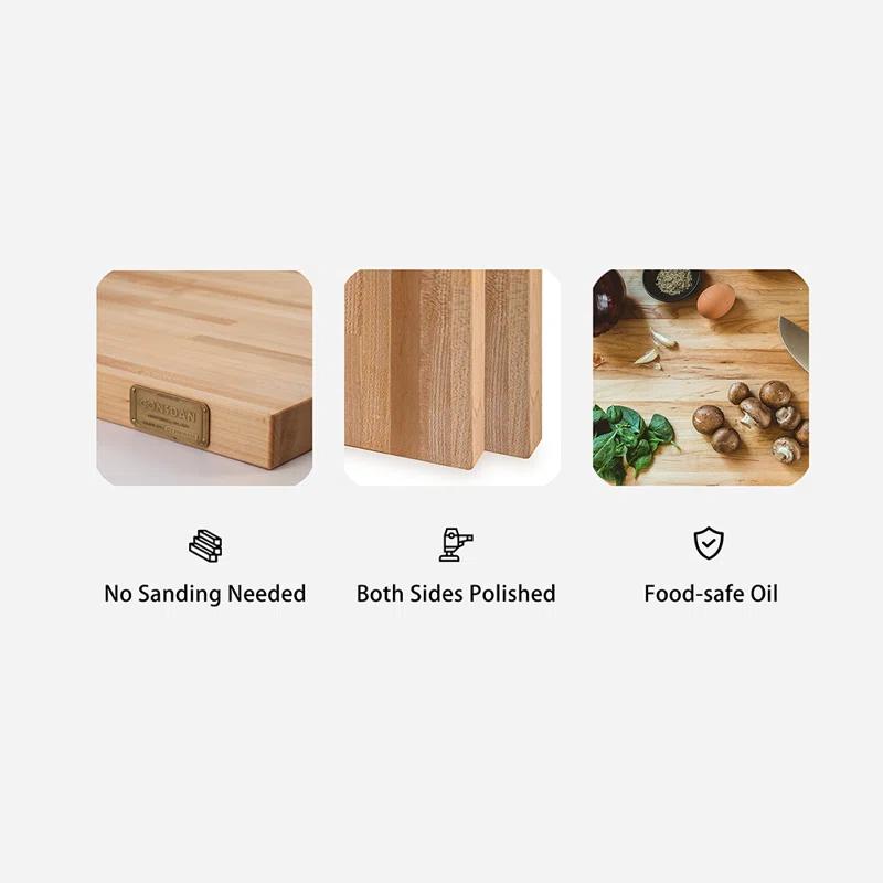 CONSDAN 25'' W Solid Wood Rectangular Square Edge Table Top