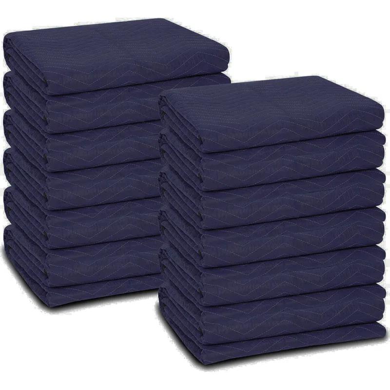 COUVER Couver Moving Storage - Packing Blanket/Tarps, 80" x 72" Durable Polyester Material (Set of 12)