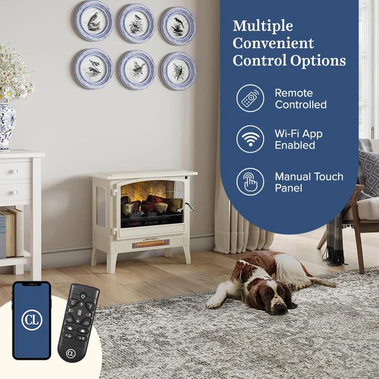 Country Living Country Living Smart Infrared Electric Fireplace Stove Heater, Alexa and Google Home Compatible
